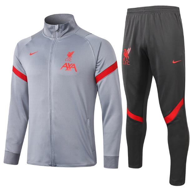 Liverpool Light Grey Training Kits Jacket with Pants 2020/21